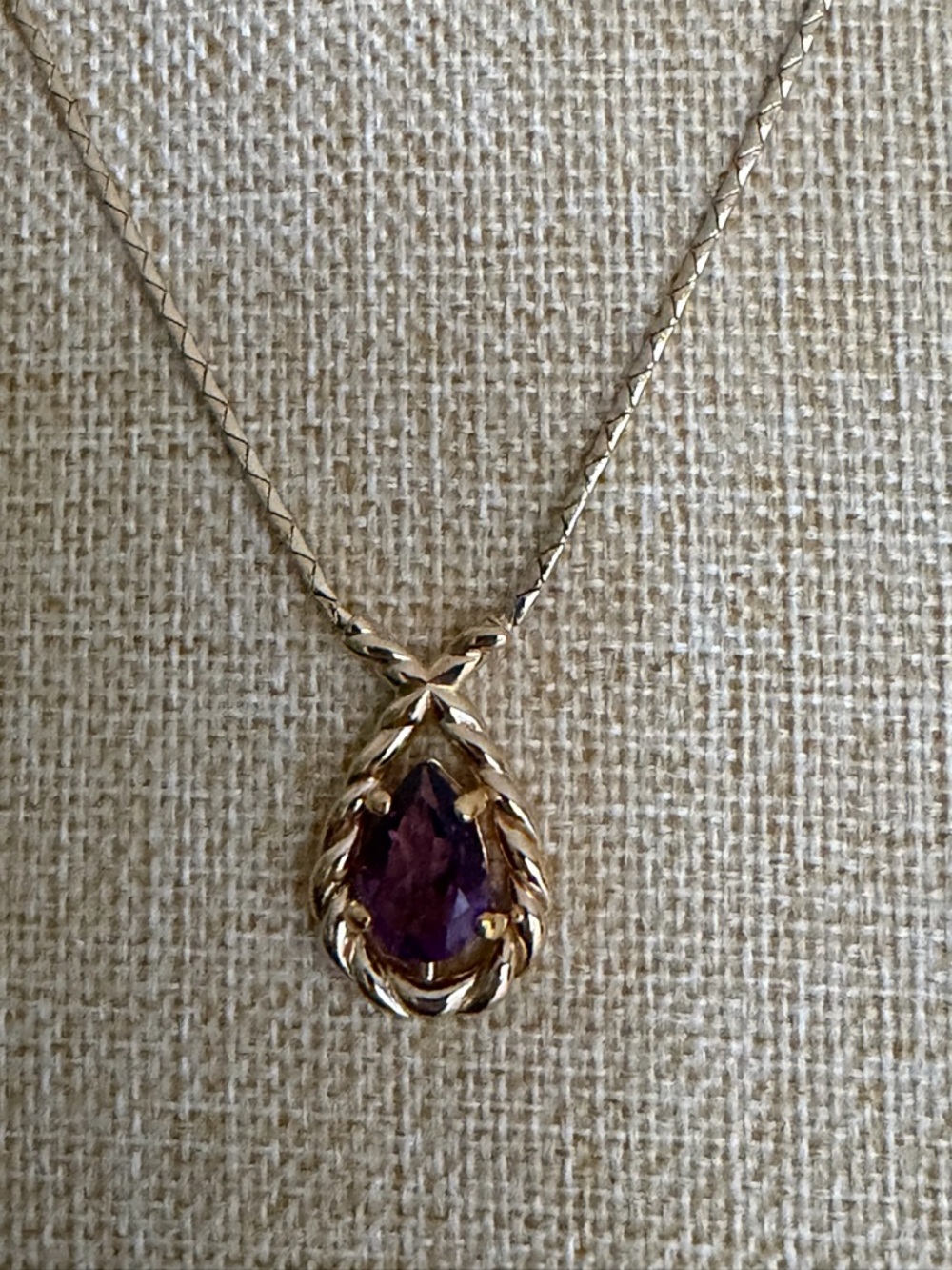 Christian Dior Vintage Gold-Plated Simulated Amethyst Necklace